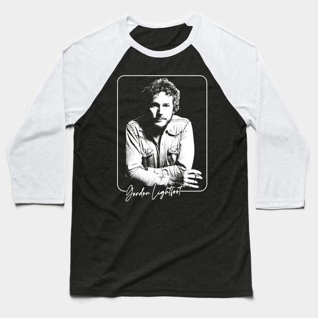 Gordon Lightfoot / Retro Style Fan Design Baseball T-Shirt by DankFutura